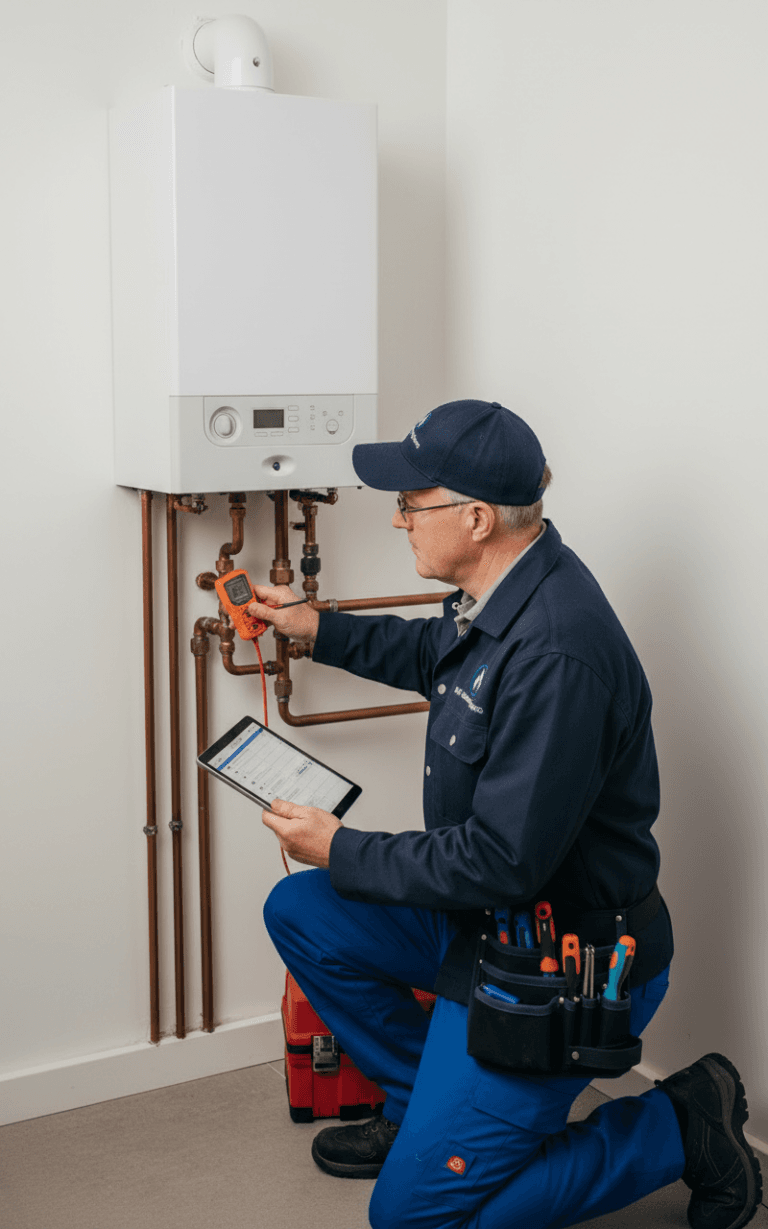Brain safety checking a clients boiler.